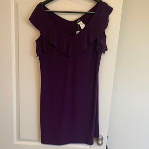 Purple Cold Shoulder Dress